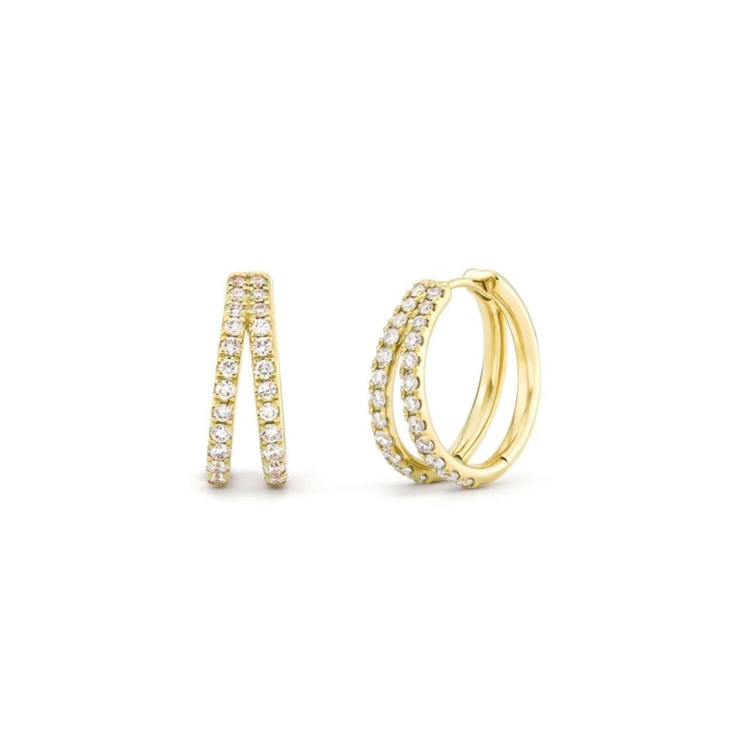 Signature Duo Lab-Created Diamond Huggie Hoops