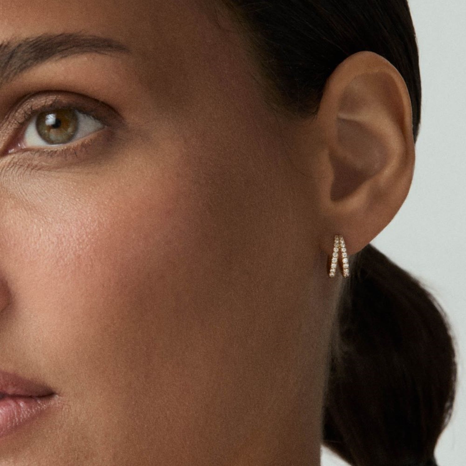 Signature Duo Small Lab-Created Diamond Huggie Hoops