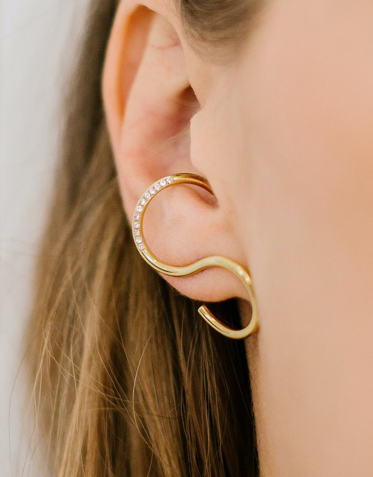 SIGNATURE EARRING PINK SAPPHIRES SILVER PLATED