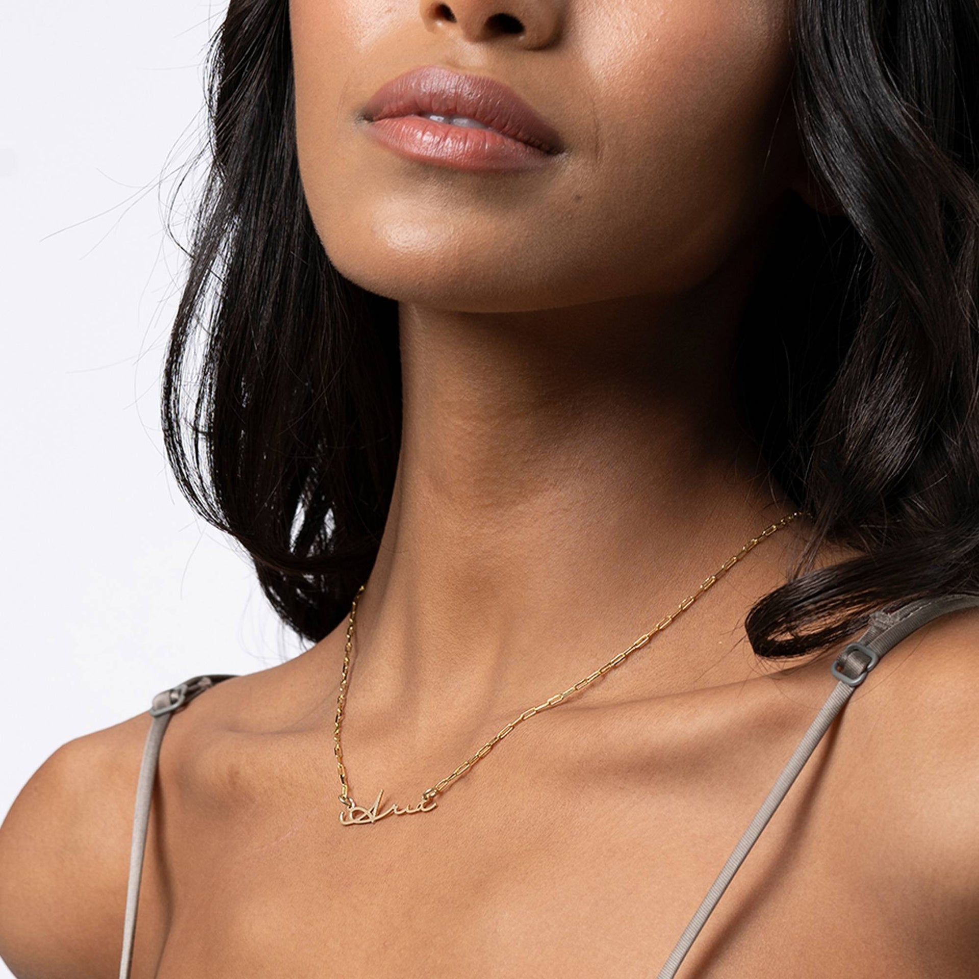 Signature Link Chain Name Necklace in 14ct Yellow Gold