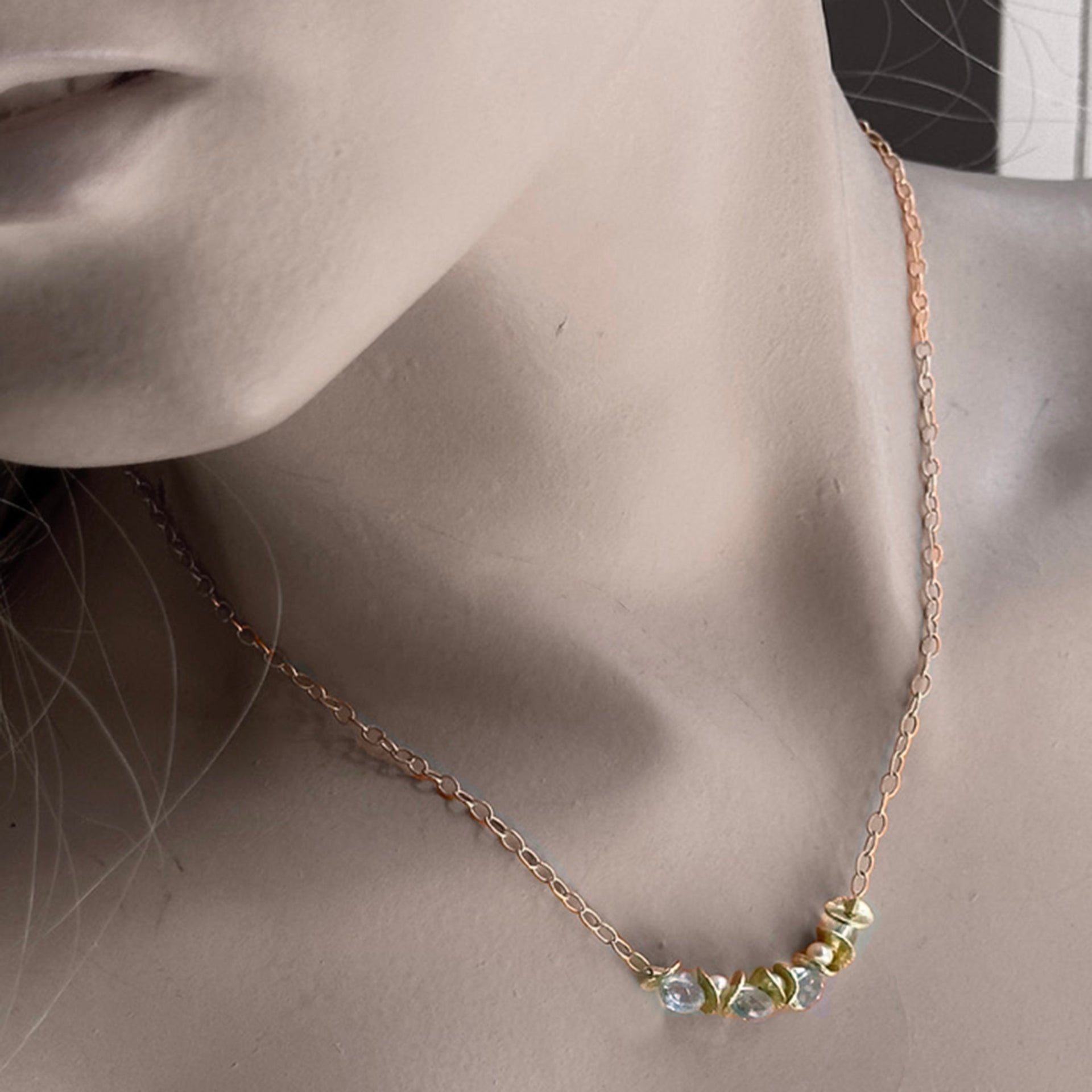 Signature Mini Topaz & Pearl Necklace