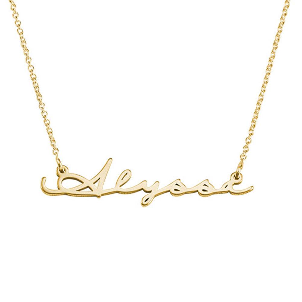 Unique Birthday Gifts for Her - Signature Style Name Necklace - Gold Plated
