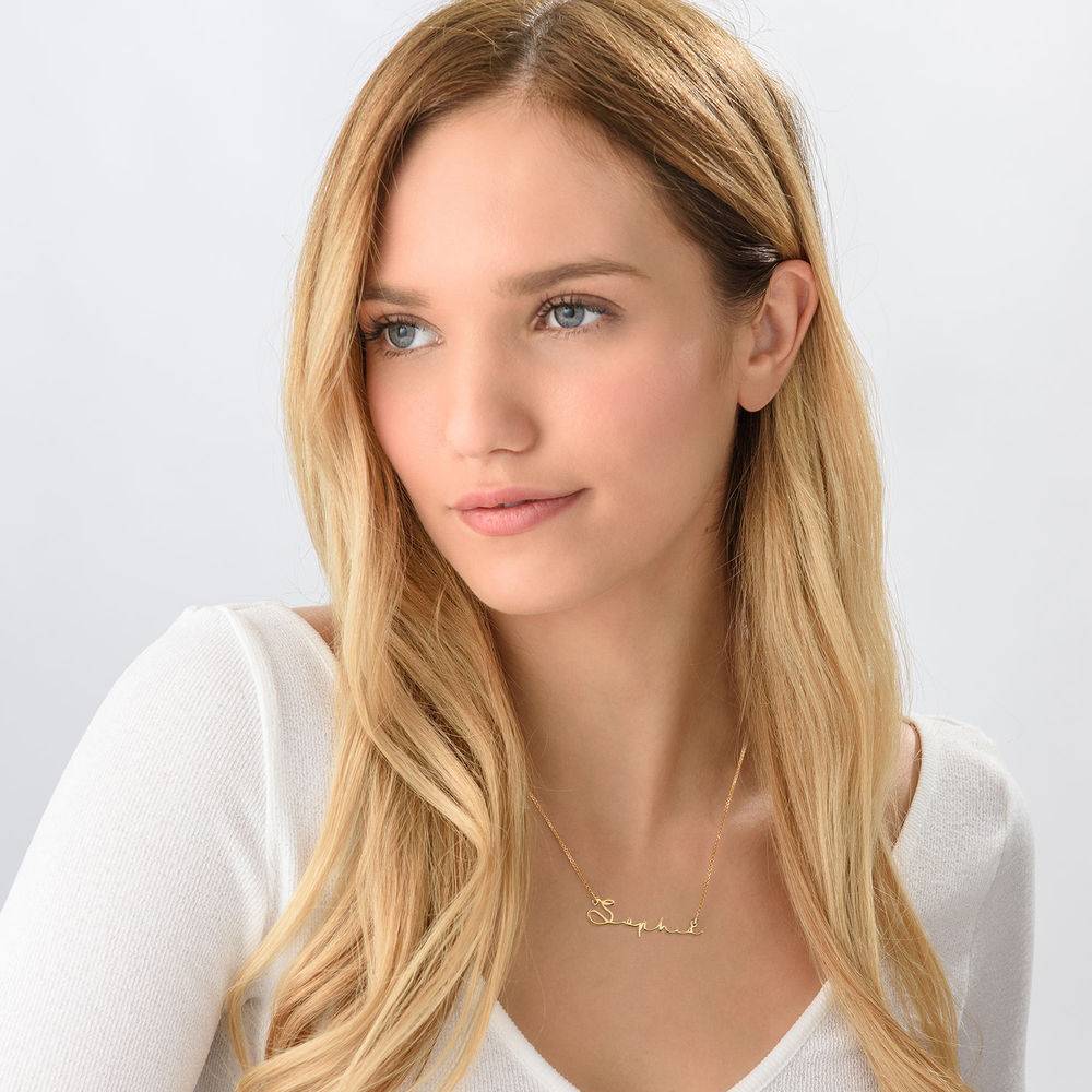 Unique Birthday Gifts for Her - Signature Style Name Necklace - Gold Plated