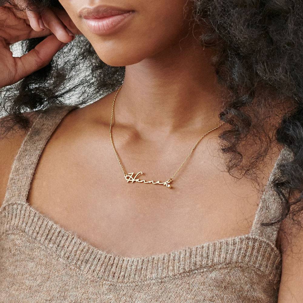 Signature Style Name Necklace in Gold Vermeil with Diamond