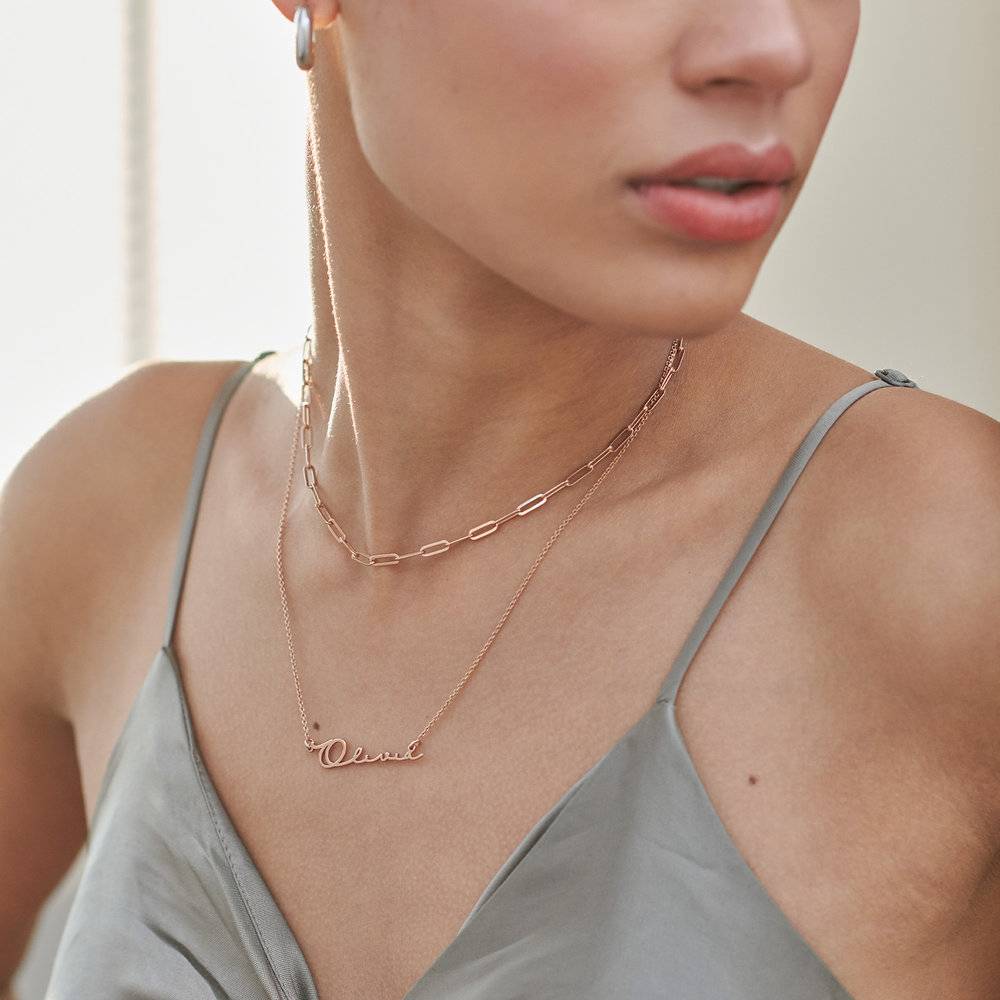Personalized Gifts for Her - Signature Style Name Necklace - Rose Gold Plated - Rose Gold Name Necklace - Bridesmaid Gift - Rose Gold Jewelry