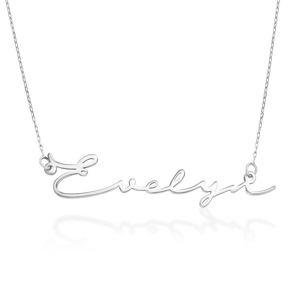 Birthday Gifts Ideas for Her - Signature Style Name Necklace - White Gold - Custom Name Necklace