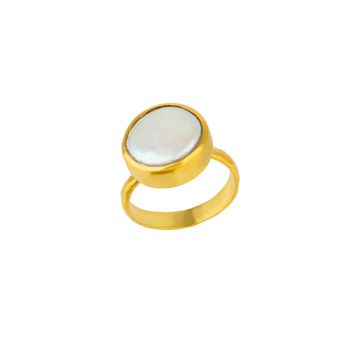 Signet Baroque Pearl Gold Signet Ring