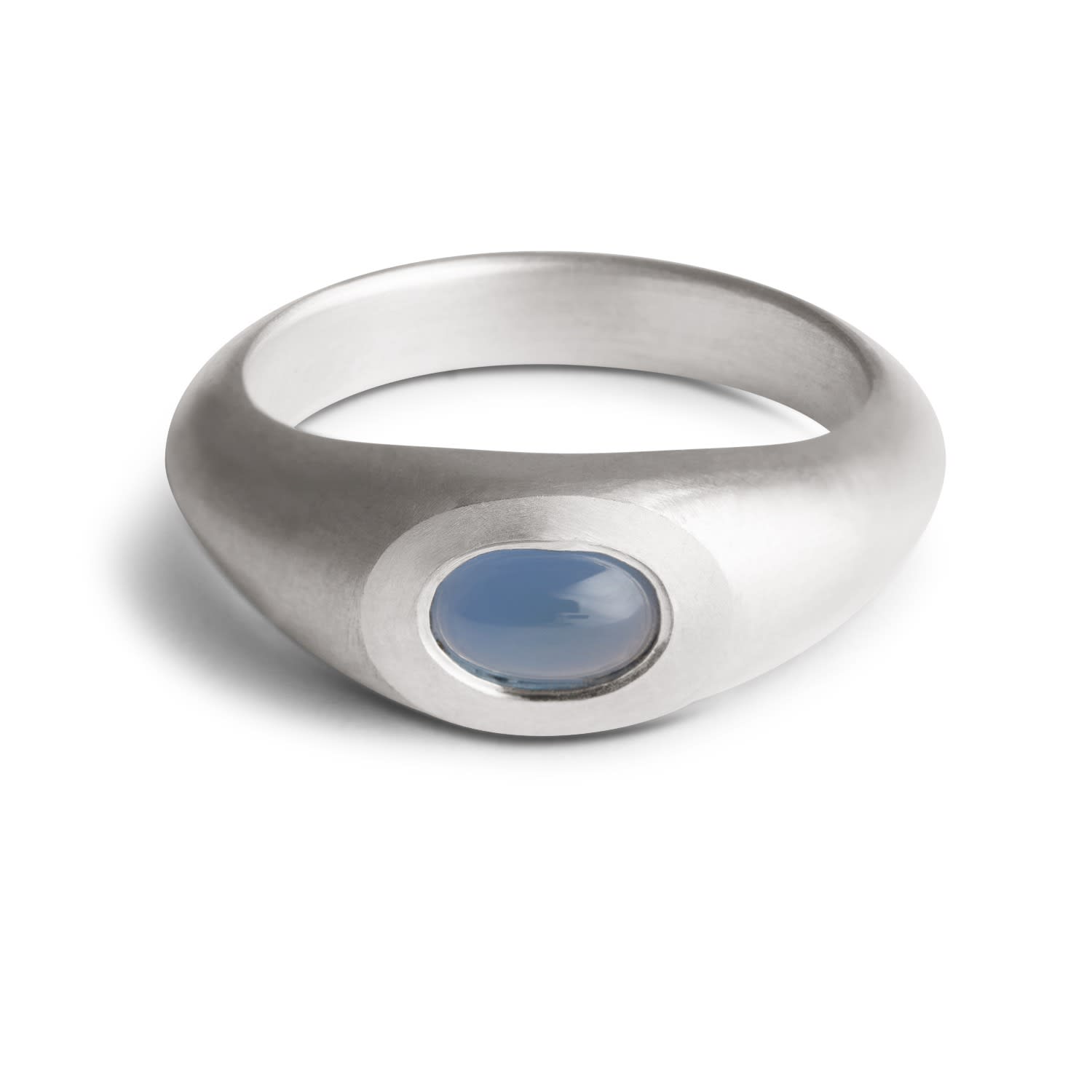 Signet Ring - Silver & Blue Spinel Cabochon