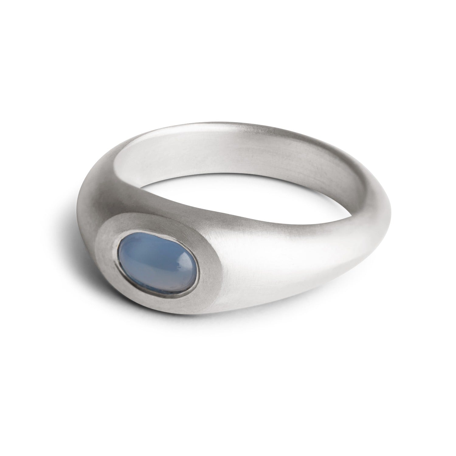 Signet Ring - Silver & Blue Spinel Cabochon