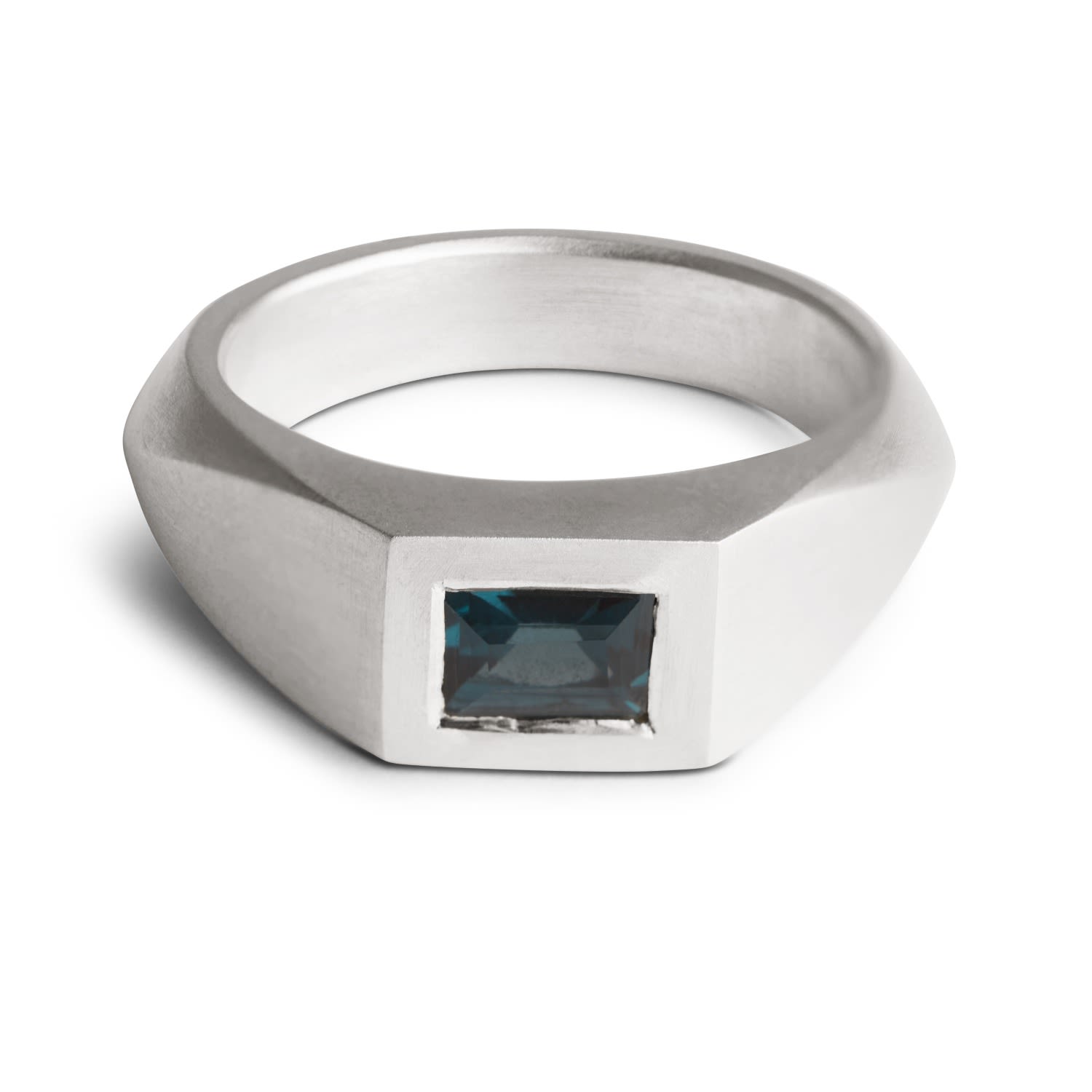 Signet Ring - Silver & Blue Spinel