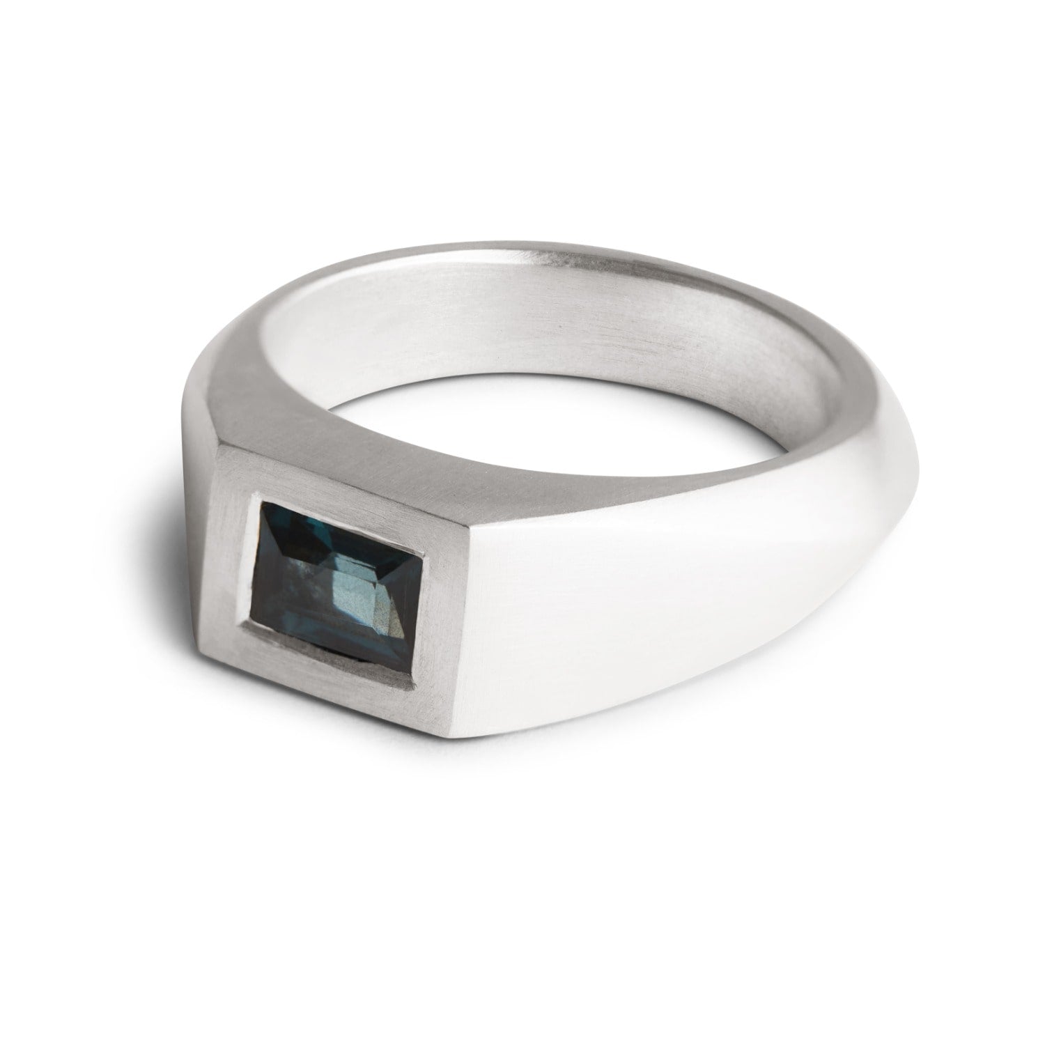 Signet Ring - Silver & Blue Spinel