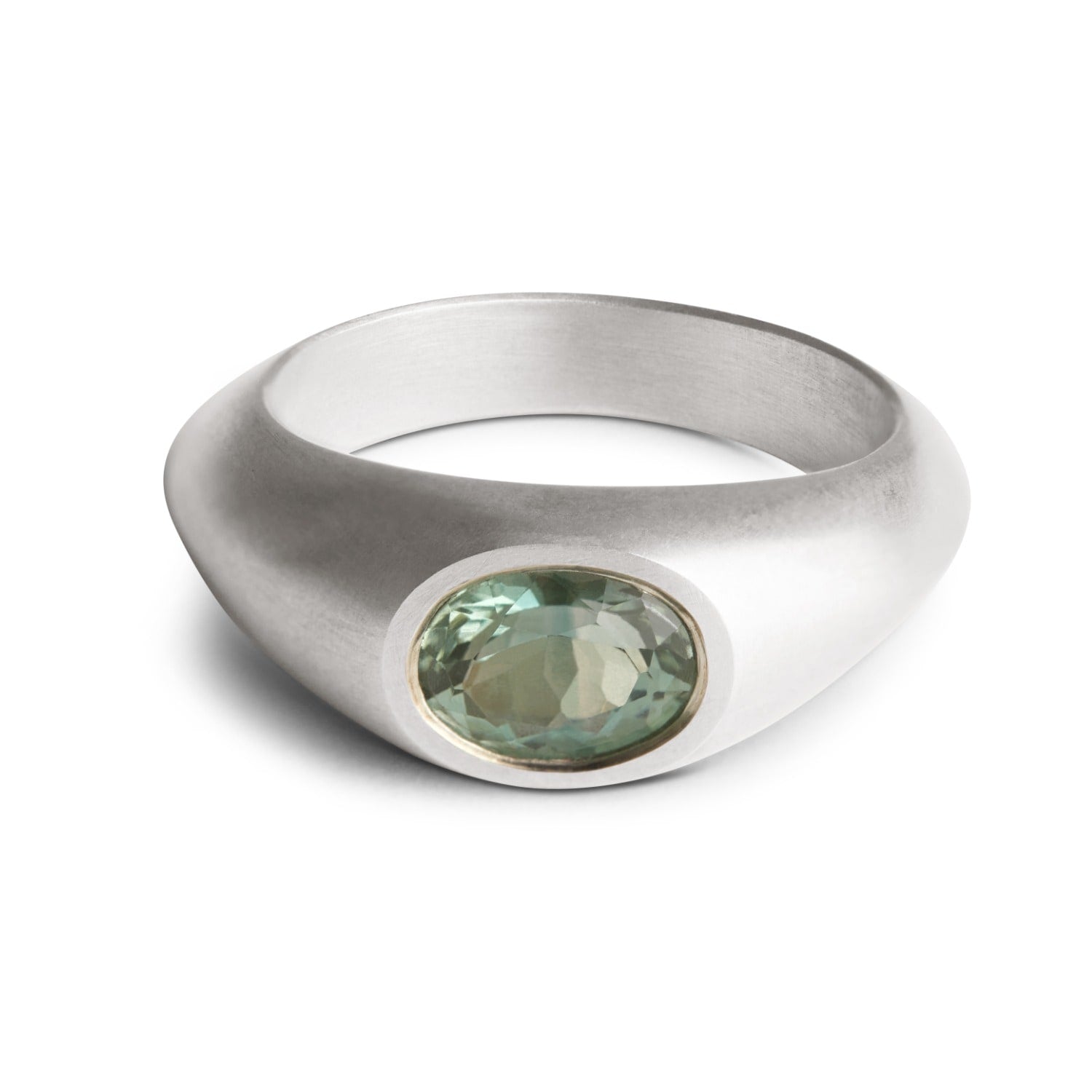 Signet Ring - Silver & Green Amethyst 2