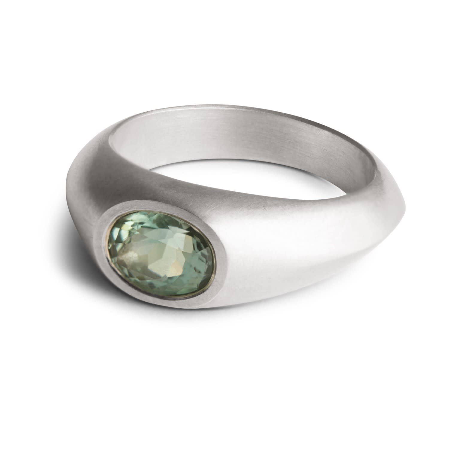 Signet Ring - Silver & Green Amethyst 2