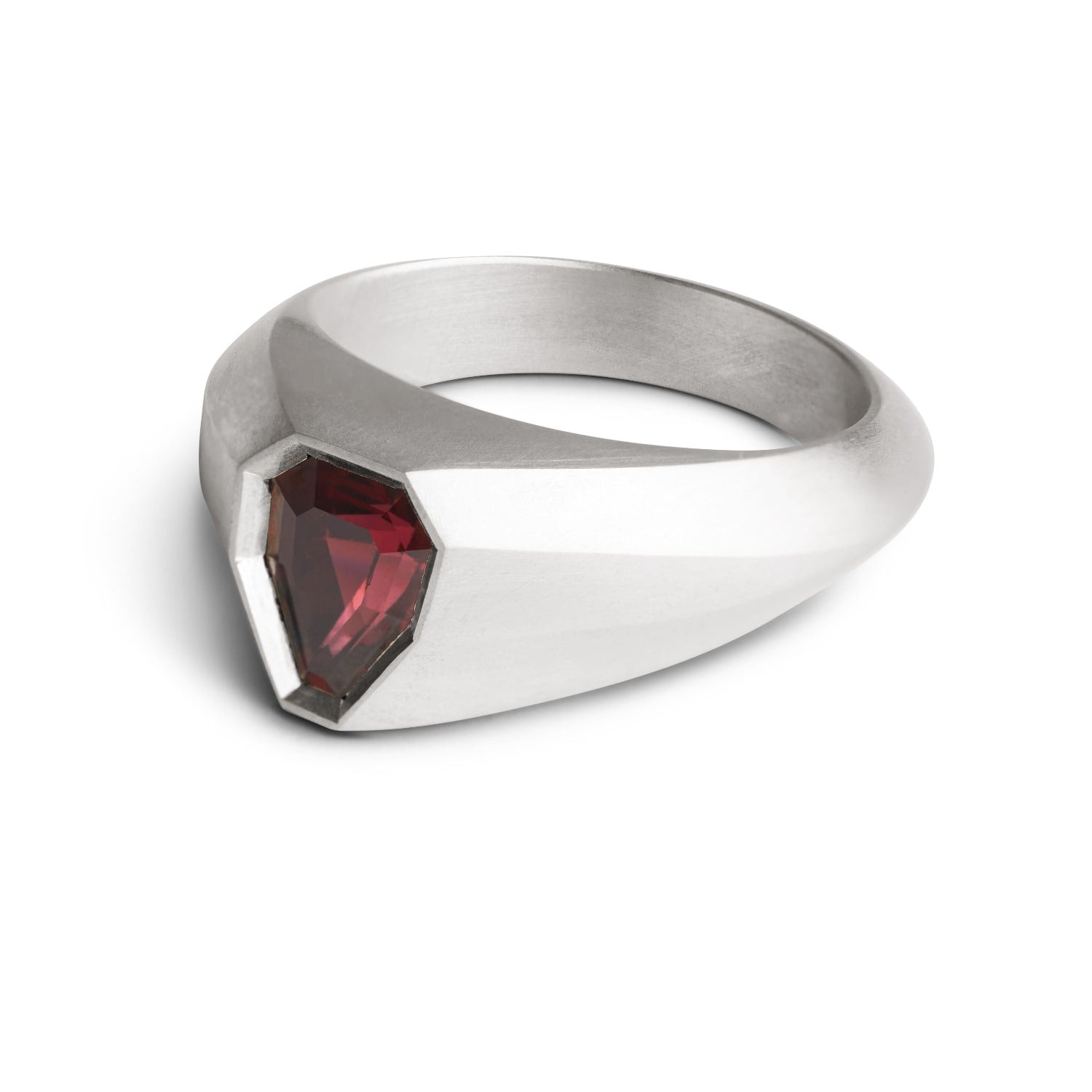 Signet Ring - Silver & Red Garnet