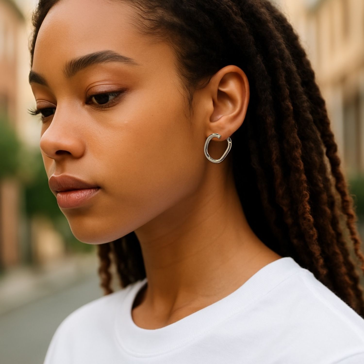 Silver Billie Stud Post Earrings