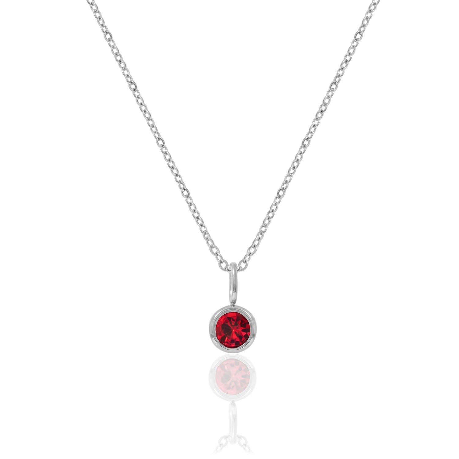 Silver Birthstone Necklace - January