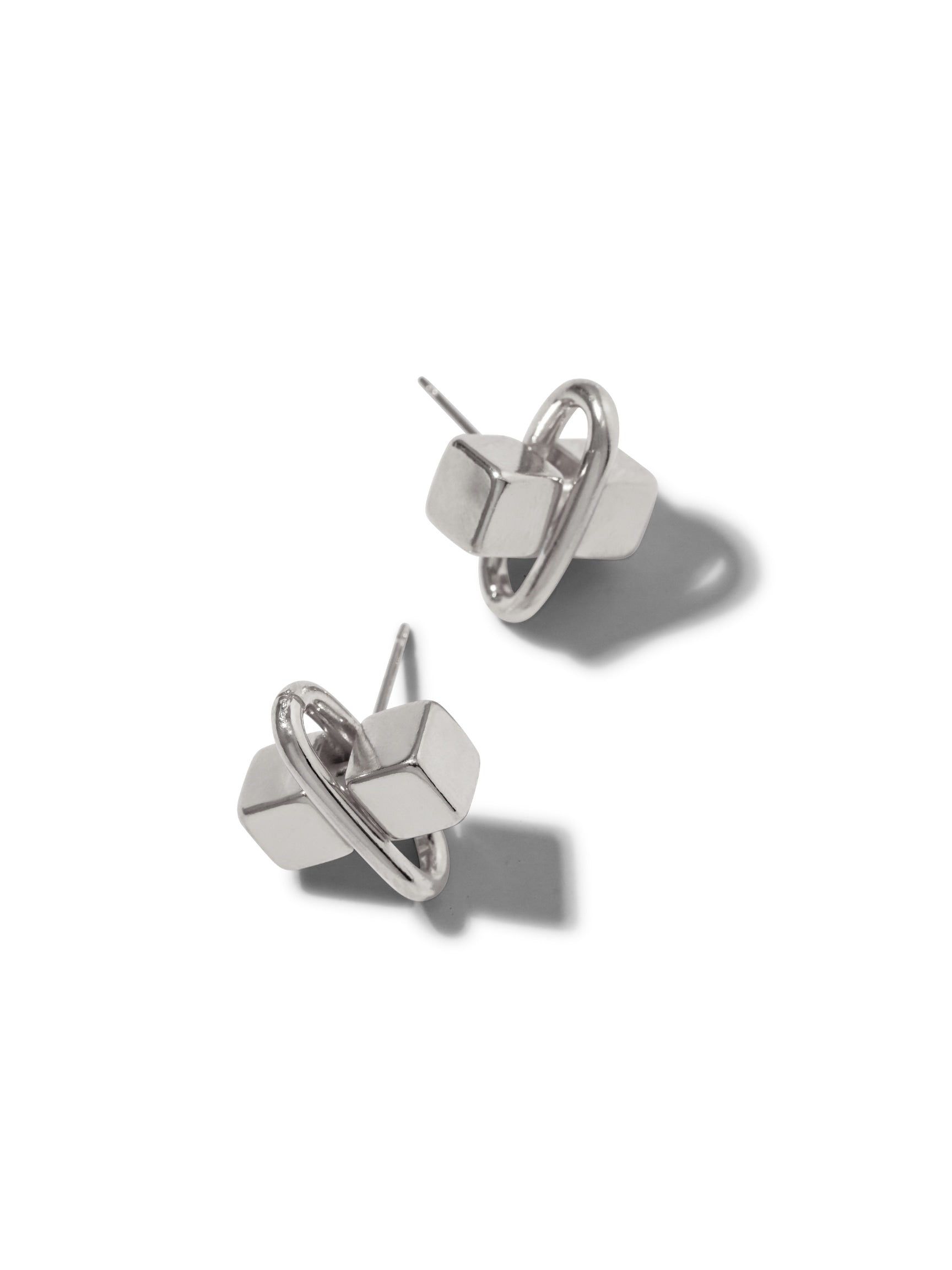 Silver Blockbuster Stud Post Earrings