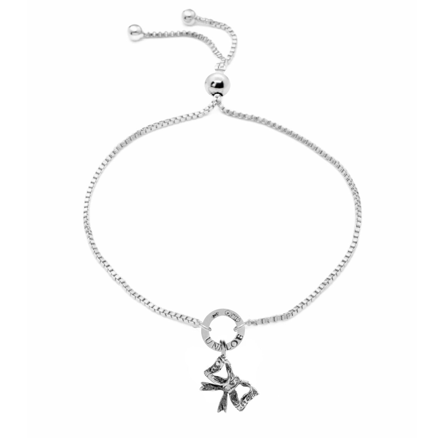 Silver Bow Bracelet With Segmented Details