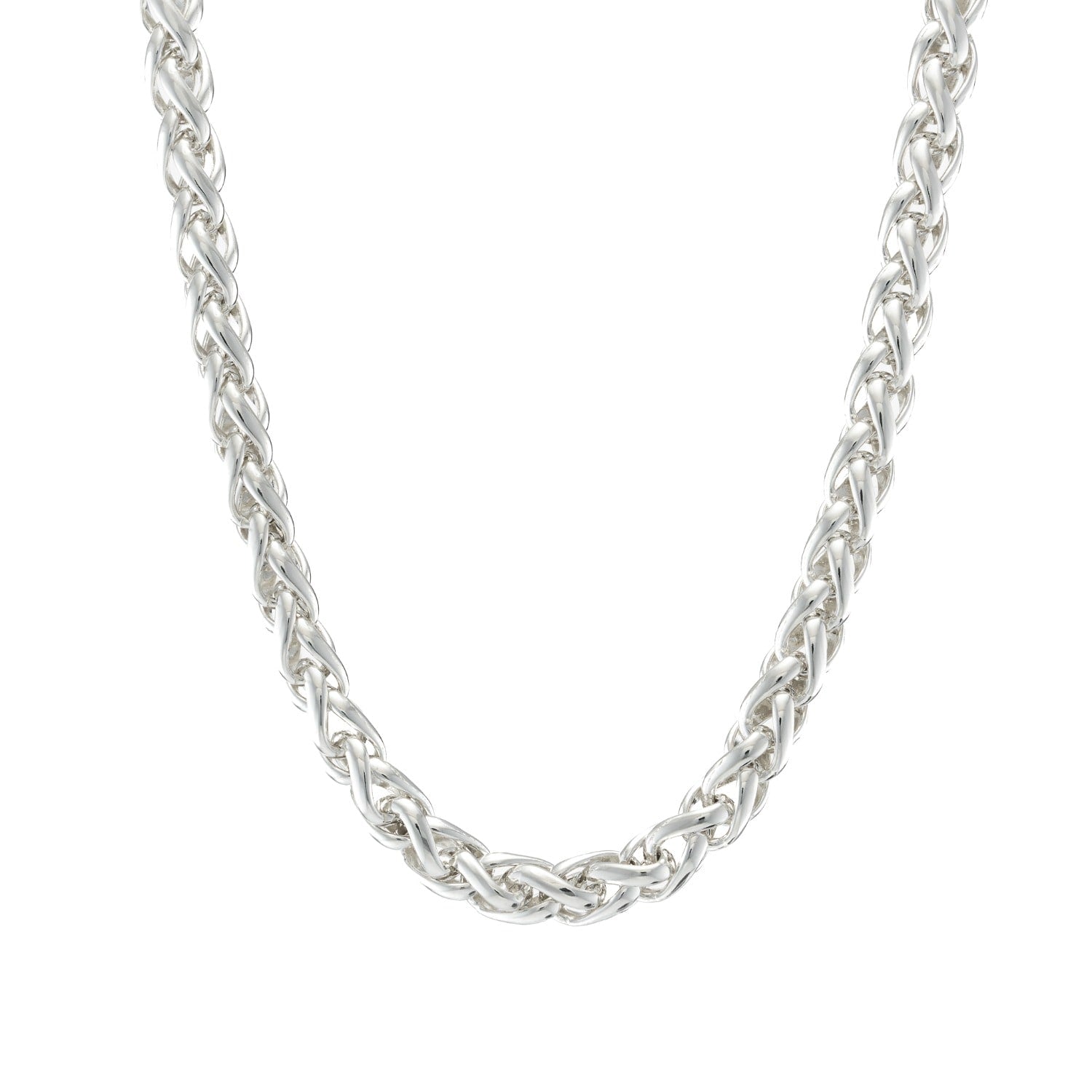 Silver Braided Curb Chain Necklace