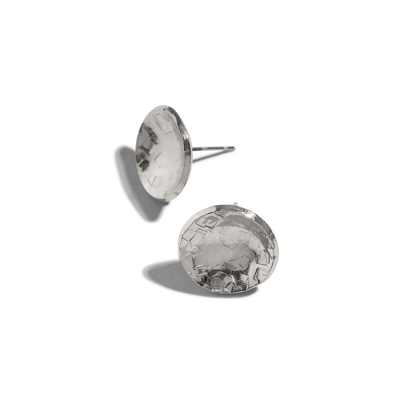 Silver Buttercup Textured Stud Post Earrings