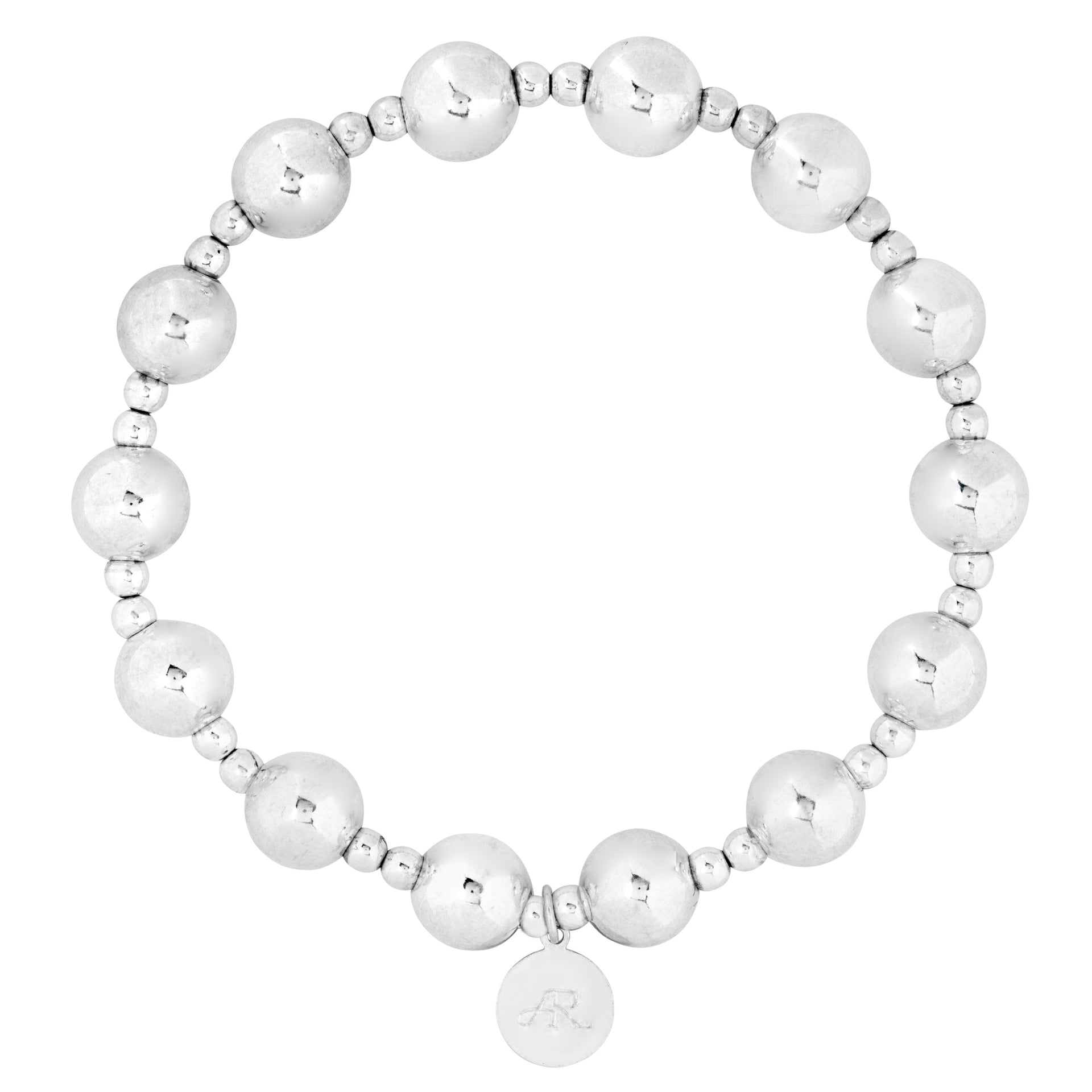 Silver Chunky & Small Bead Bracelet