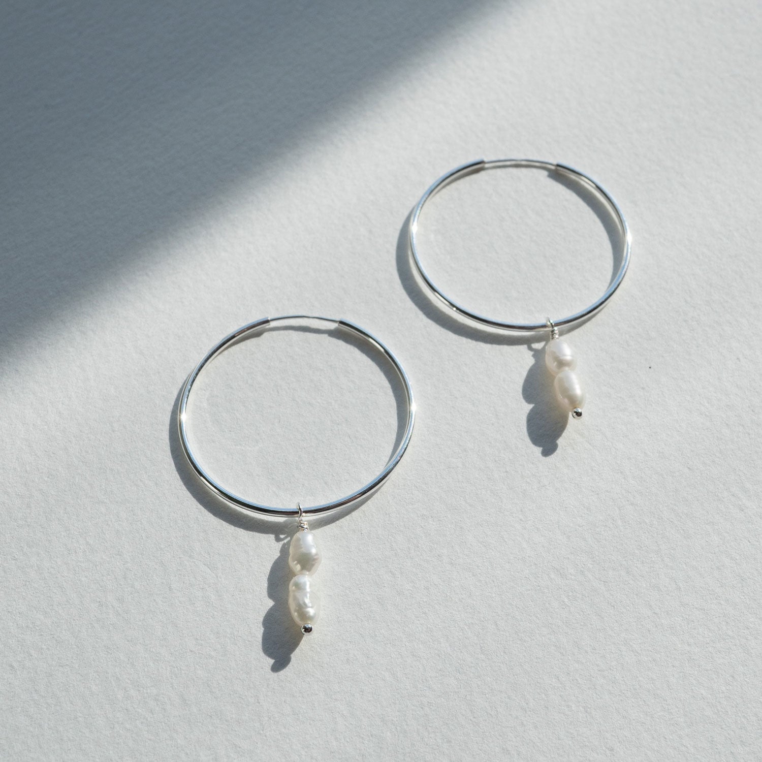 Silver Continuum Hoops