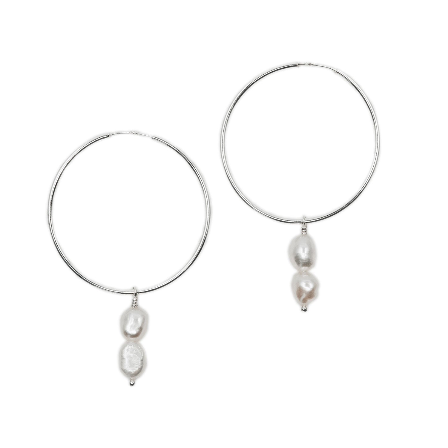 Silver Continuum Hoops