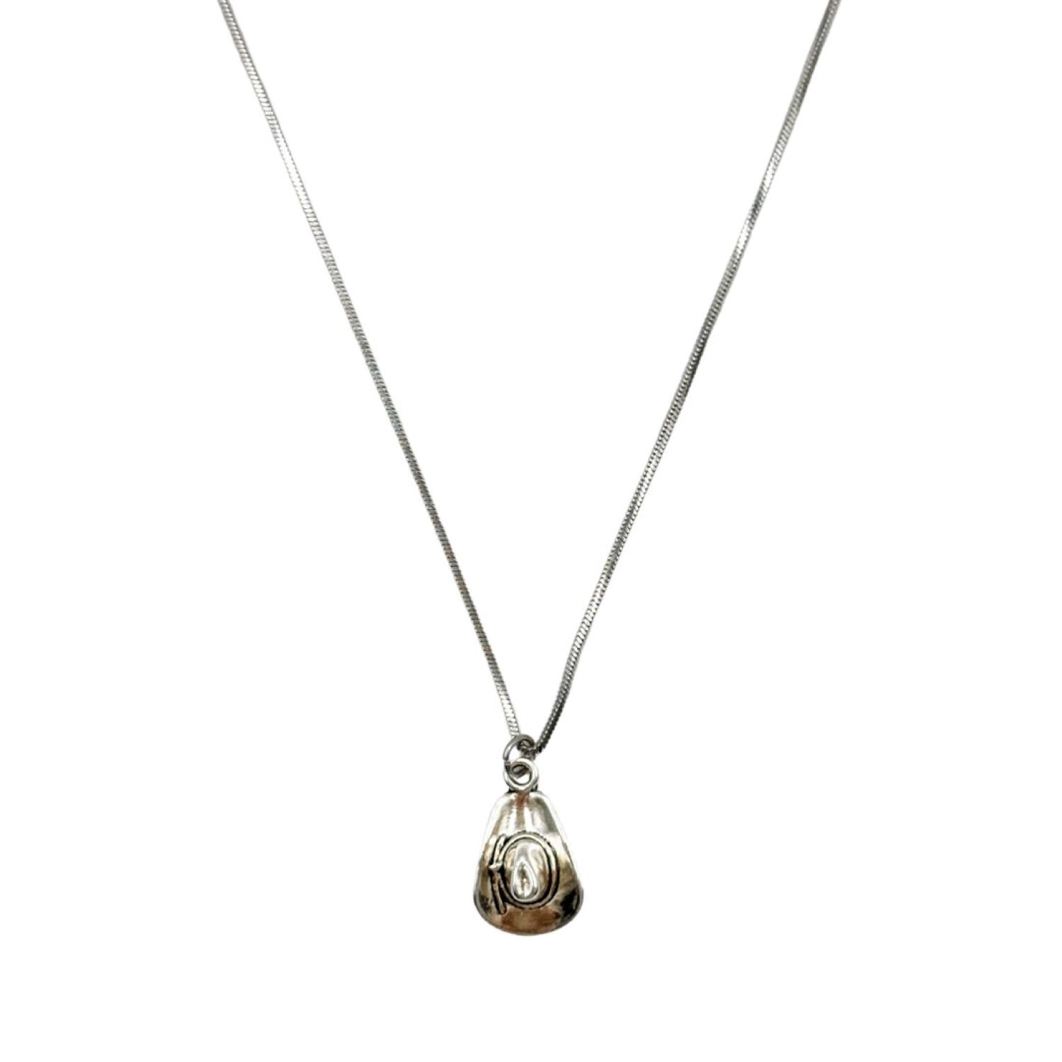 Silver Cowboy Hat Necklace
