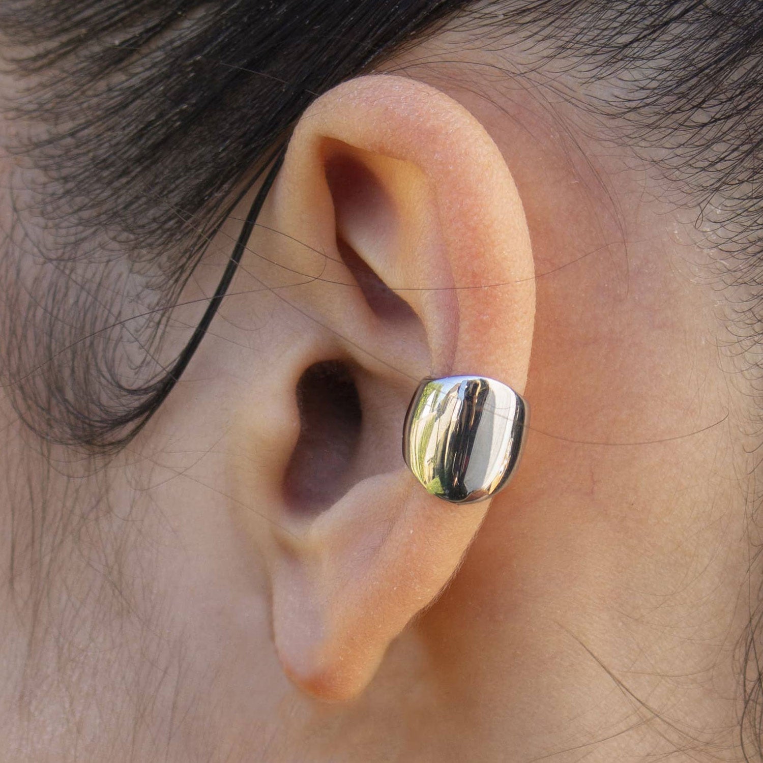 Silver Ear Cuff Earring Minimalist Bold Chunky