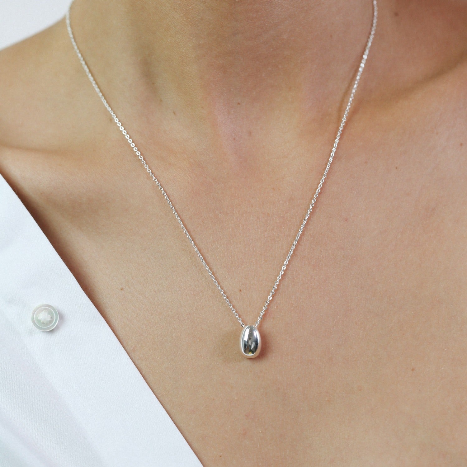 Silver Egg Necklace