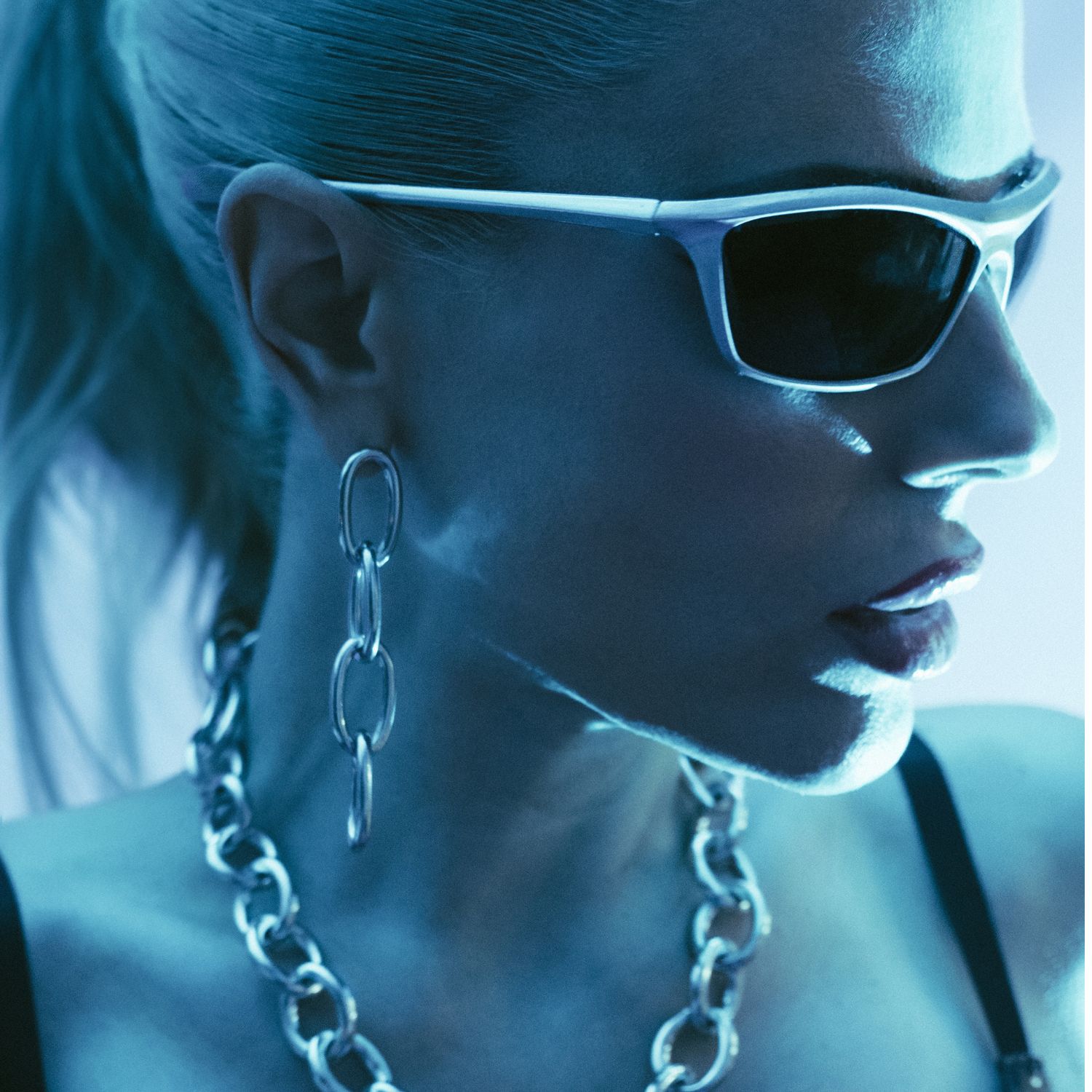 Silver Everly Drop Chain Post Earrings