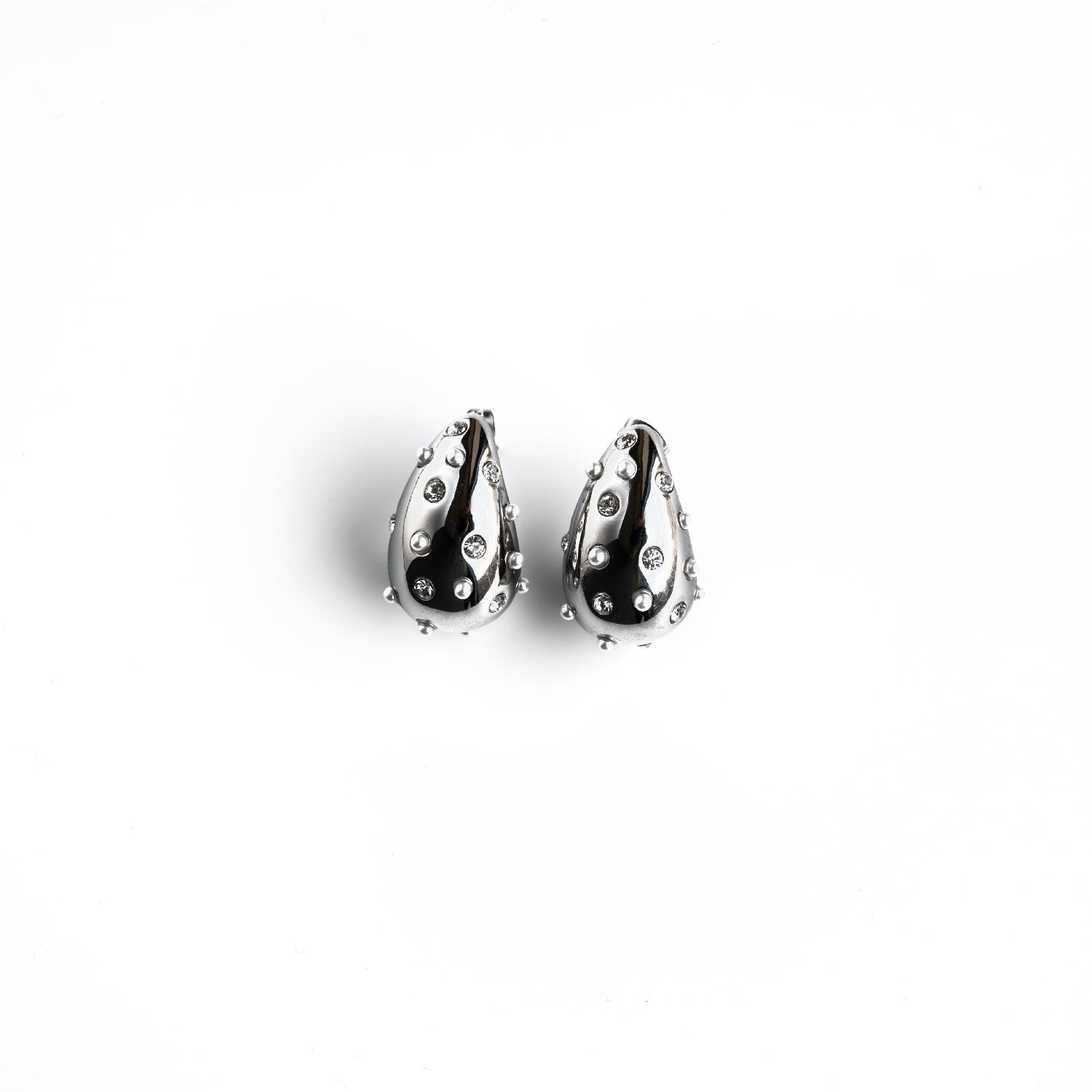 Teja Silver Gemstone Pear Drop Earrings