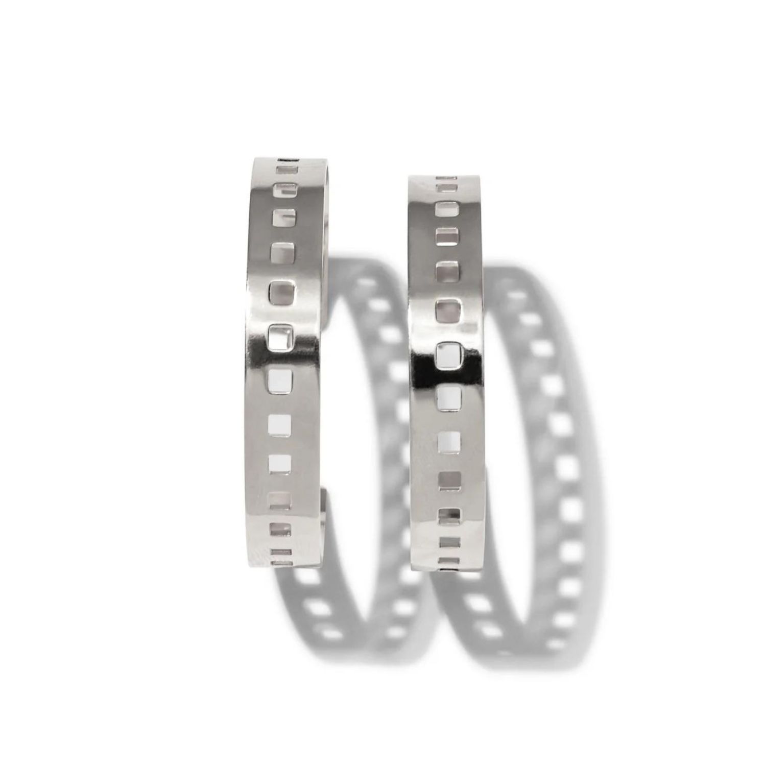 Silver Girls On Film Hoop Post Earrings