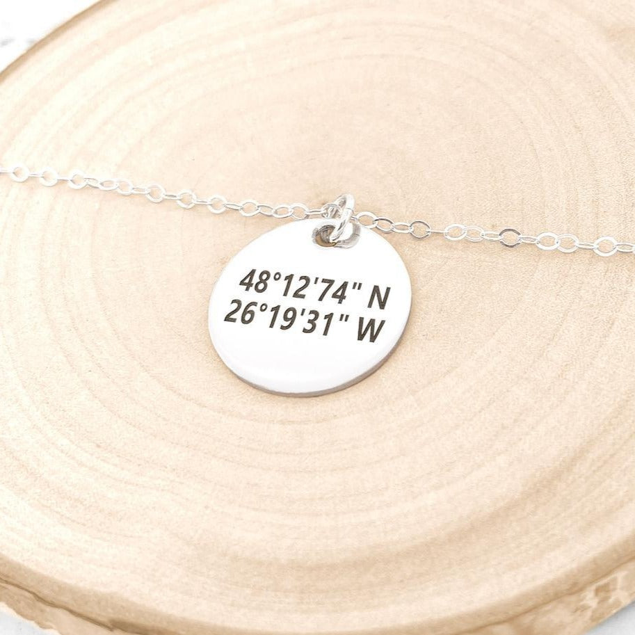 Hanging Disc Coordinates Bracelet