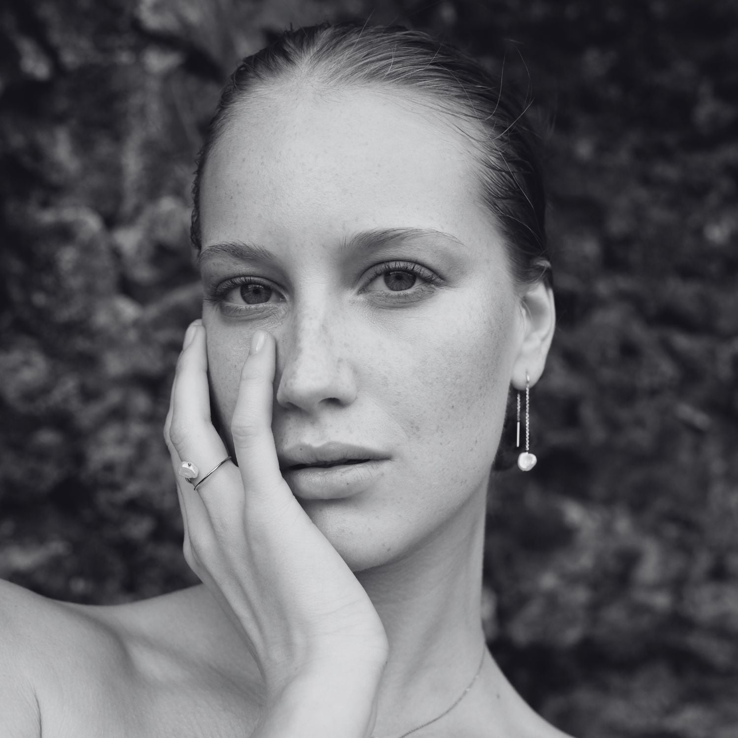 Silver Hanging Pearl Earrings