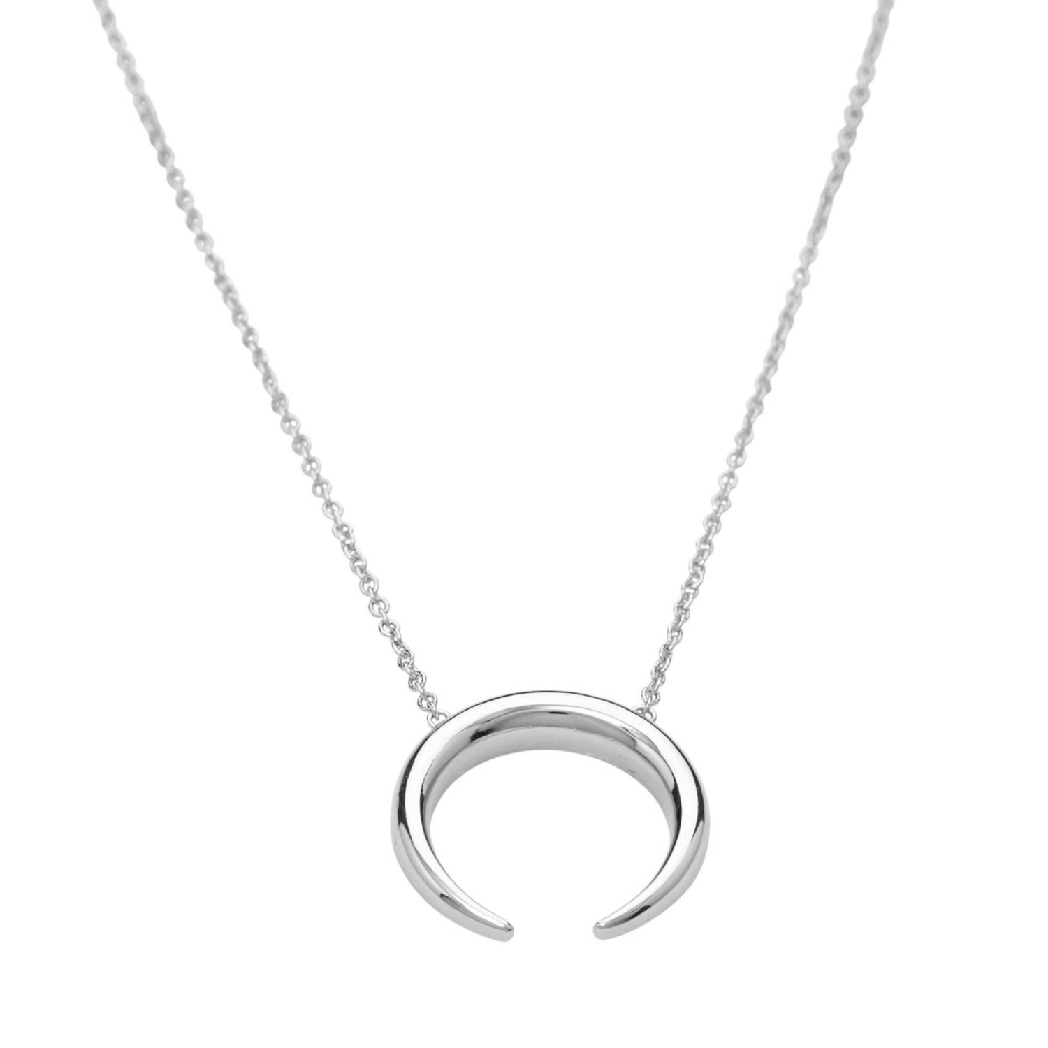 Silver Horn Necklace With Slider Clasp