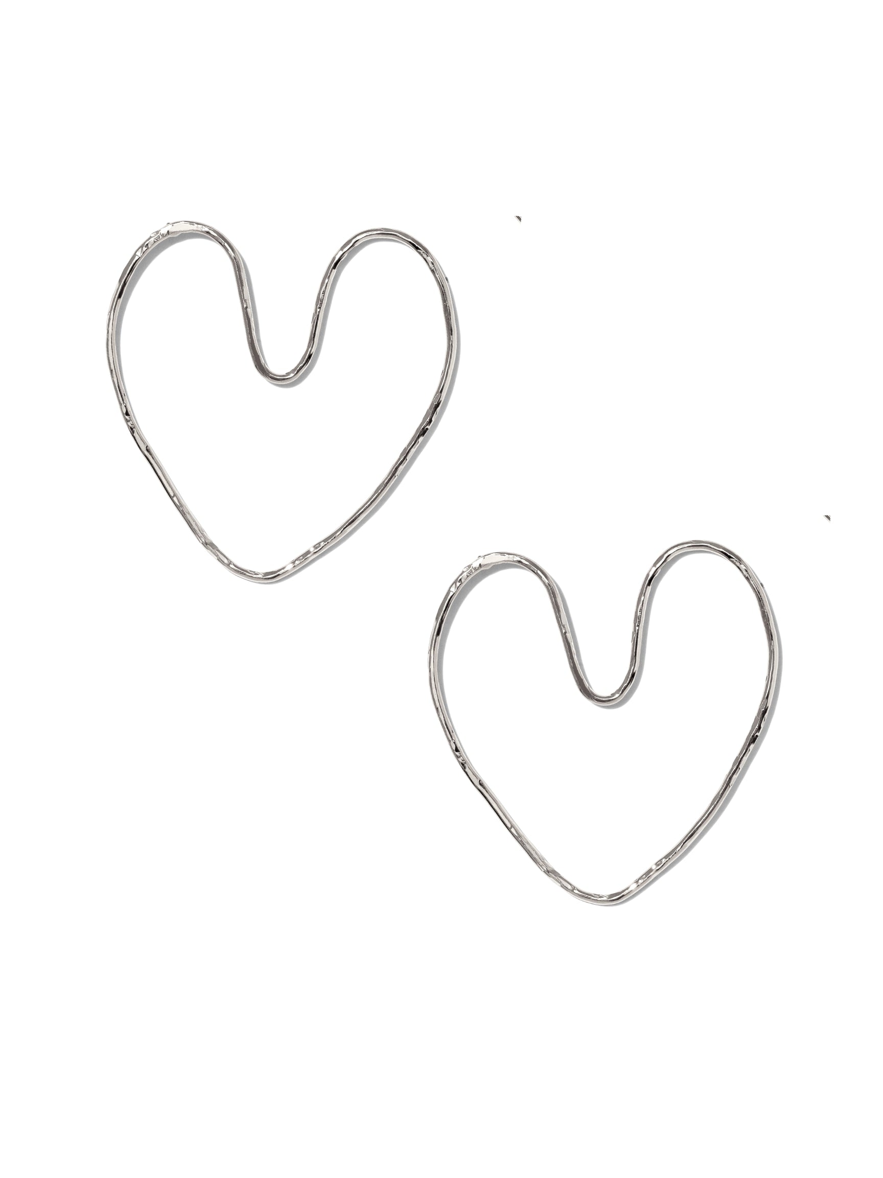 Silver Large Fluttering Heart