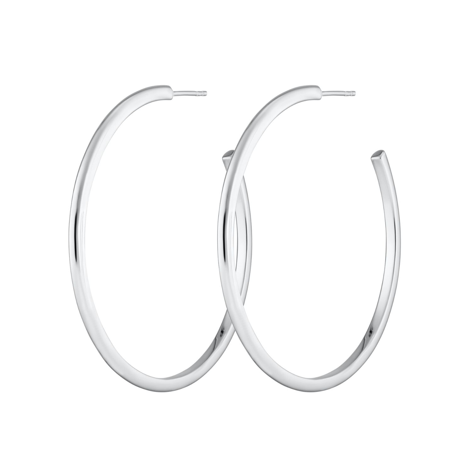Silver Large Perfect Hoop Earrings