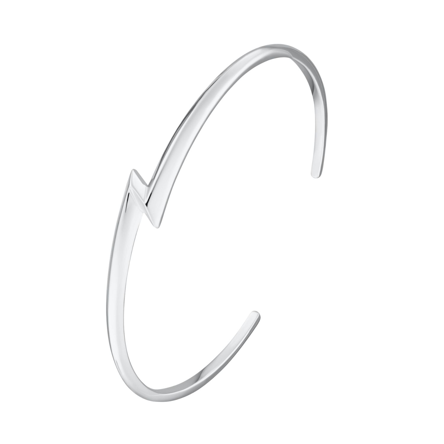 Silver Lightning Bolt Open Bangle