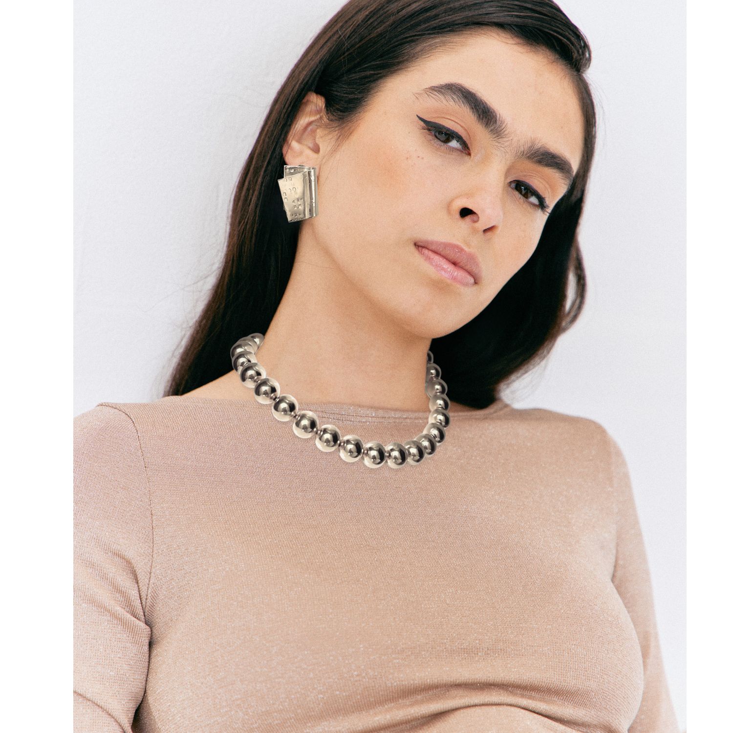 Silver Lucille Ball Necklace