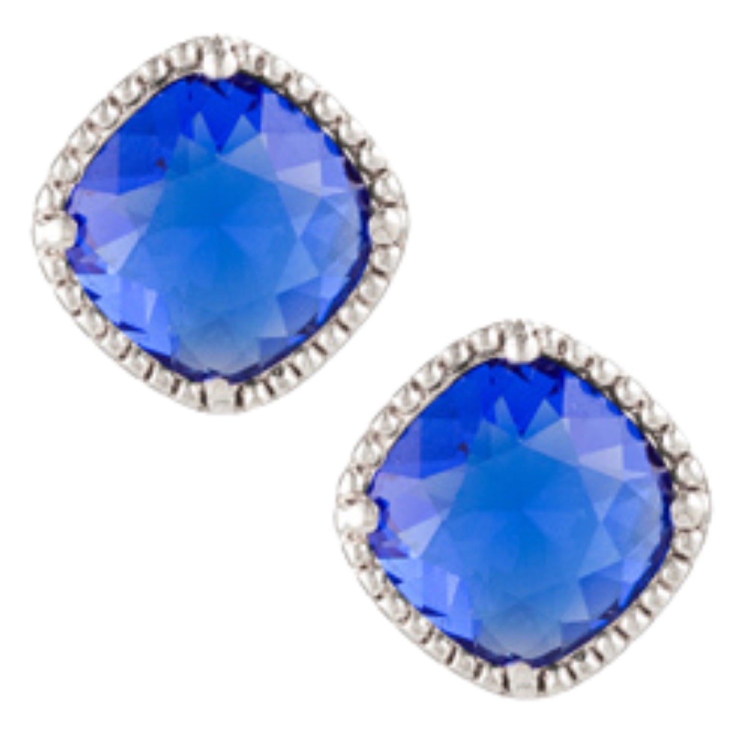 Silver & Majestic Blue Crystal Earrings, Series Dazzle
