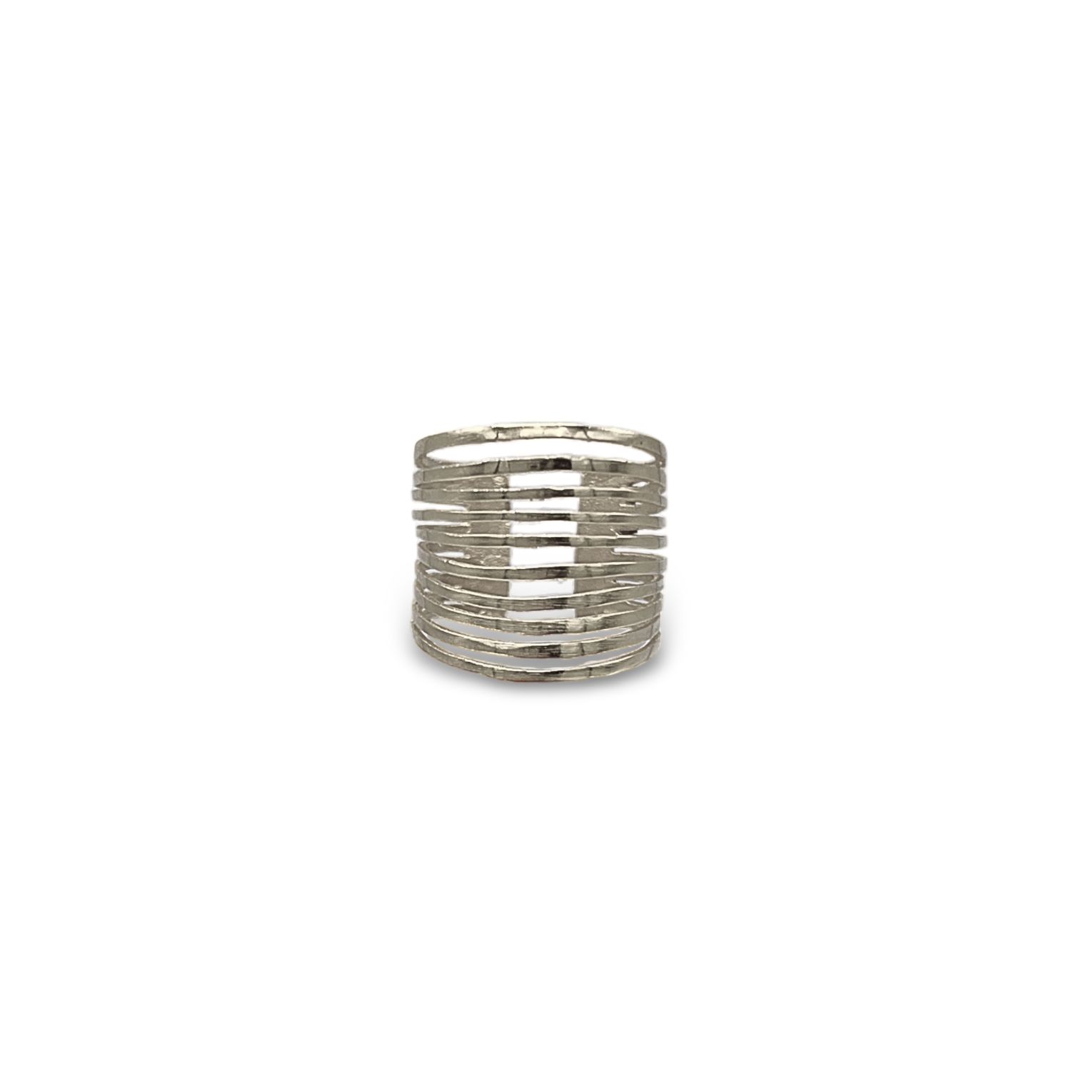 Silver Mirage Ten Stacked Ring
