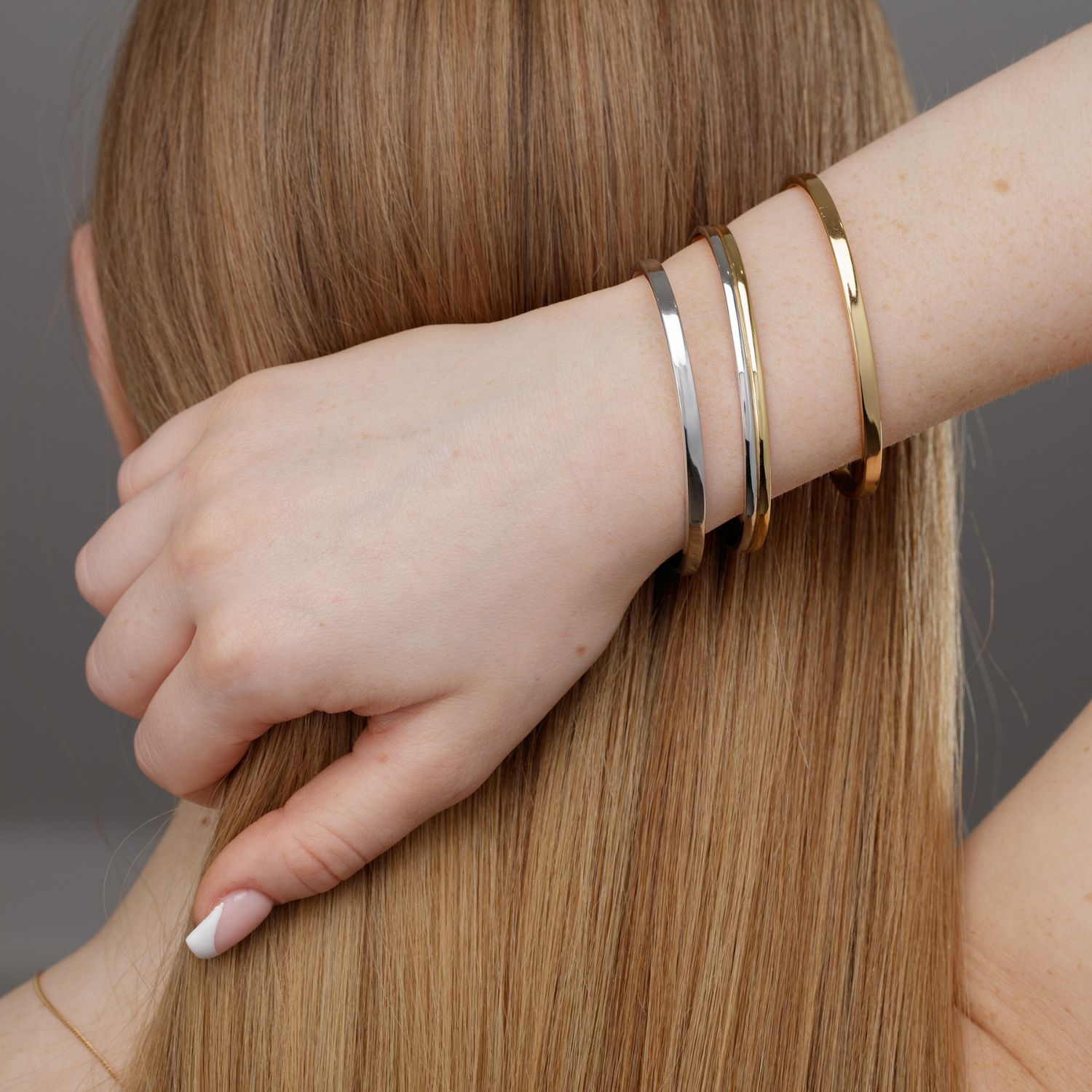 Silver Oval Bangle With Engraved Message - No One Is You And That Is Your Superpower