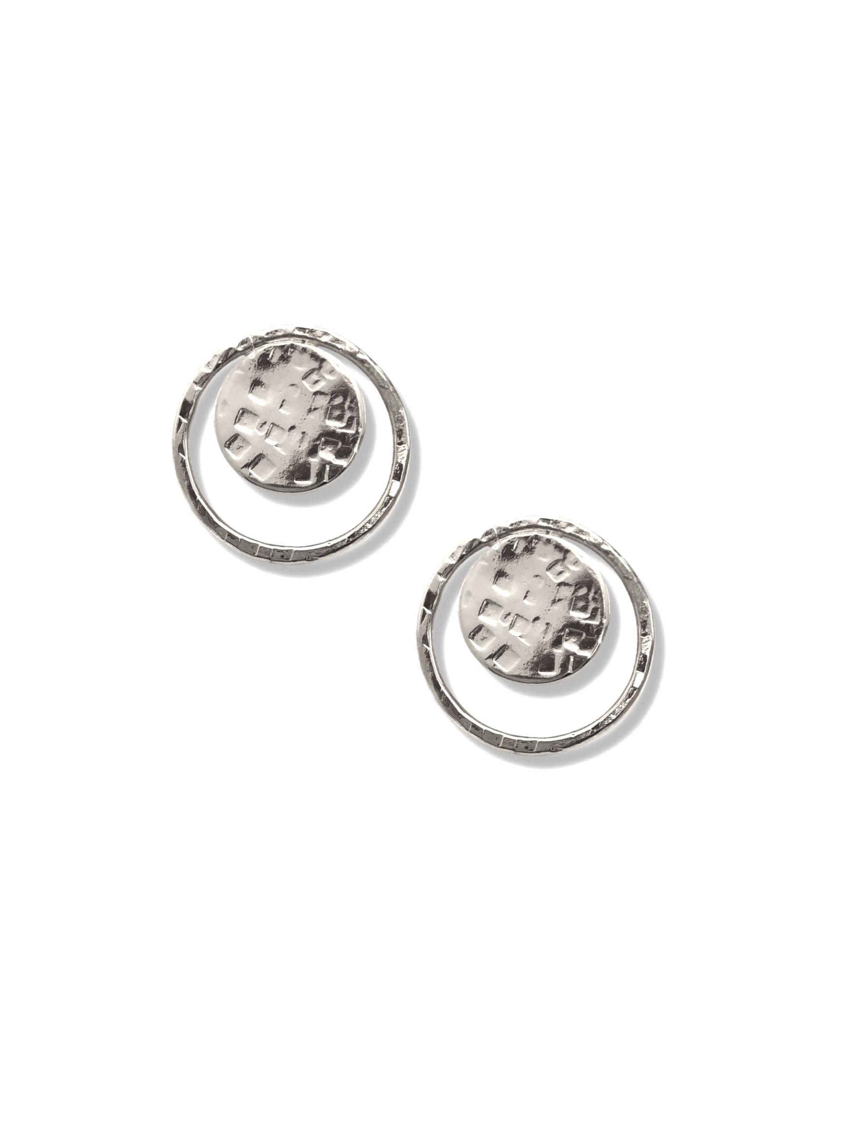 Silver Peacock Eye Clip On Earrings
