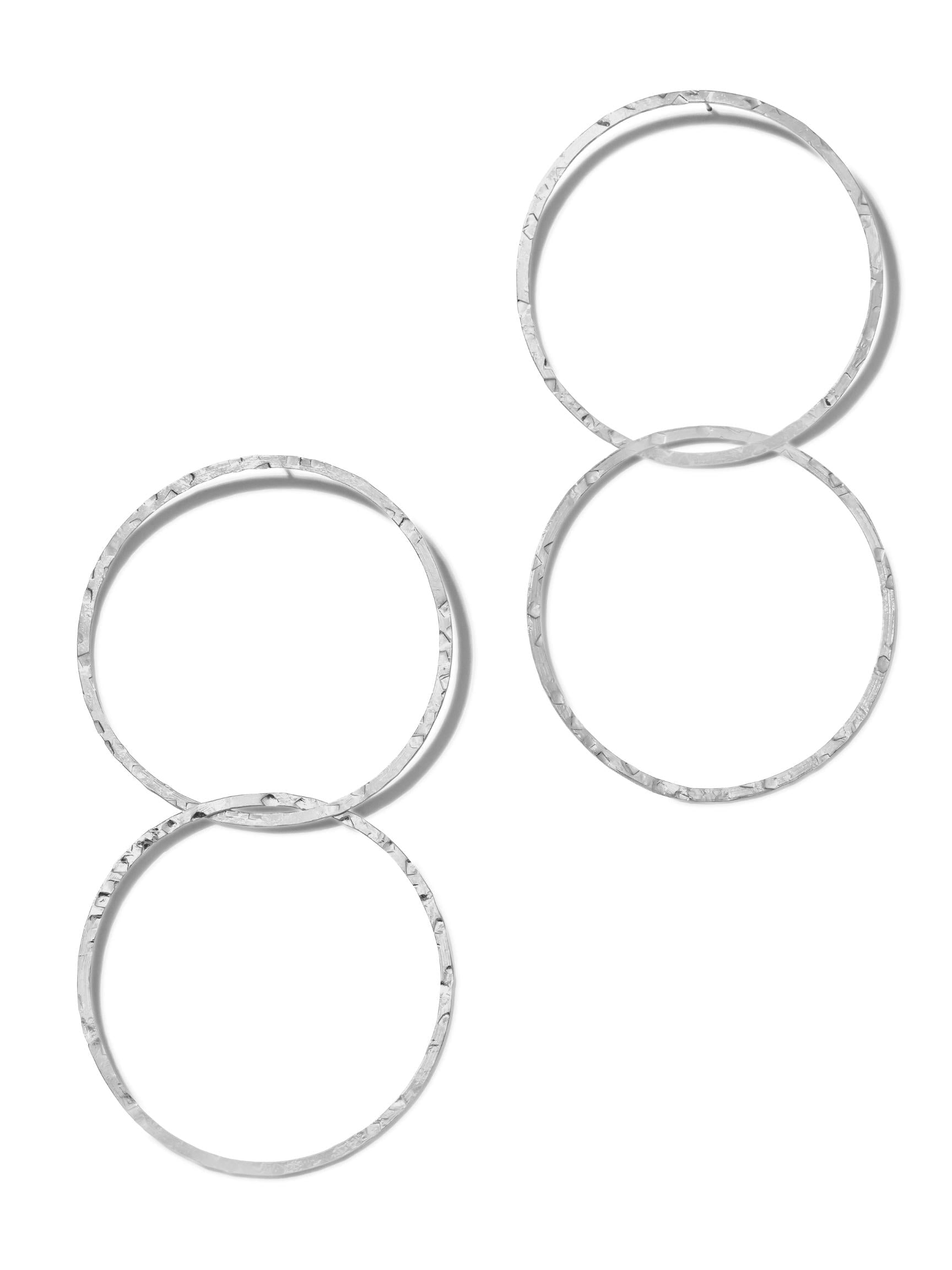 Silver Raquel Dangle Hoop Post Earrings