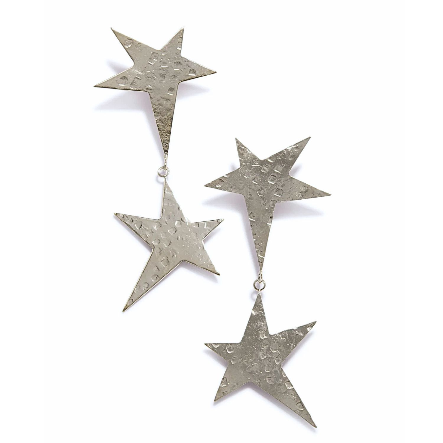 Silver Shooting Star Dangle Post Earrings