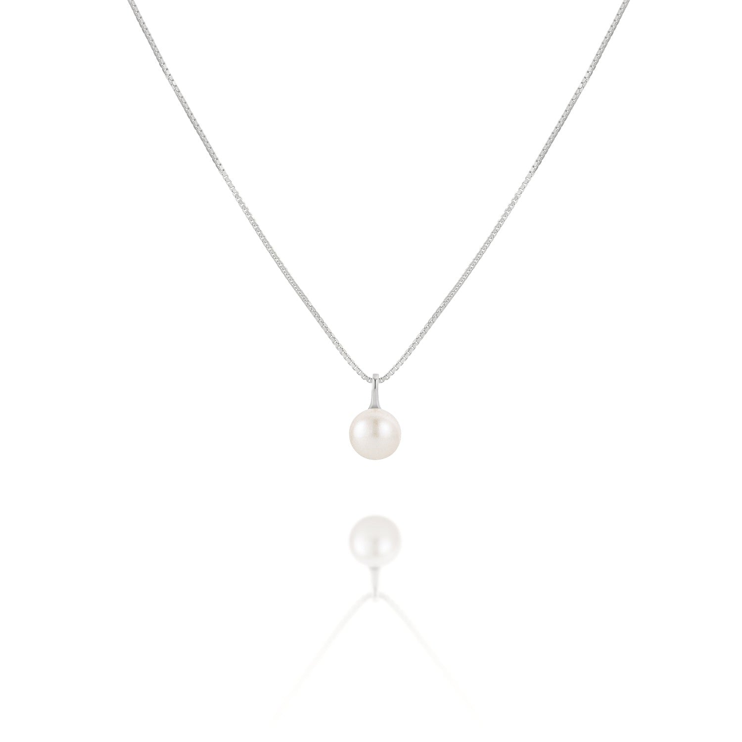 Silver Single Pearl Chain Necklace - Fae