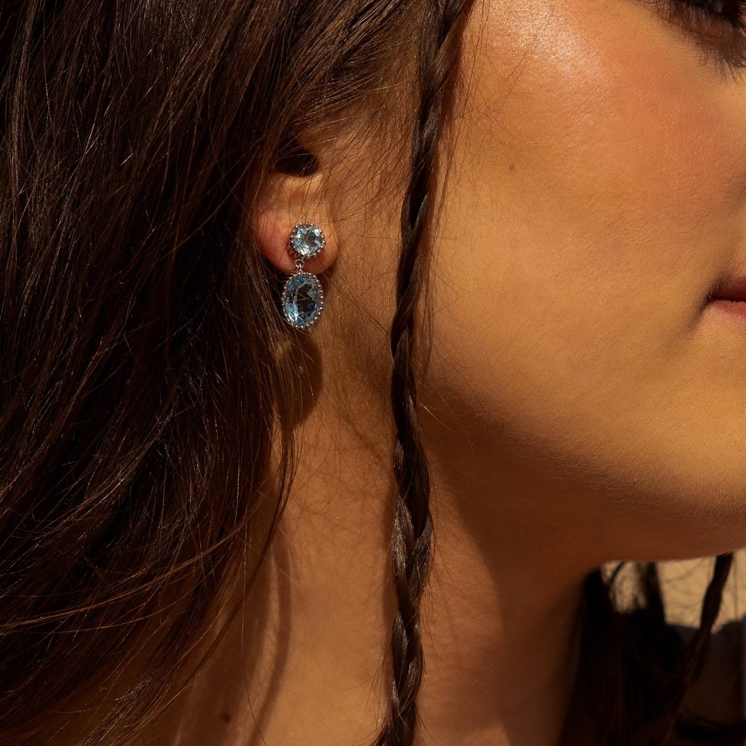 Silver Sky Blue Topaz Aurelia Earrings