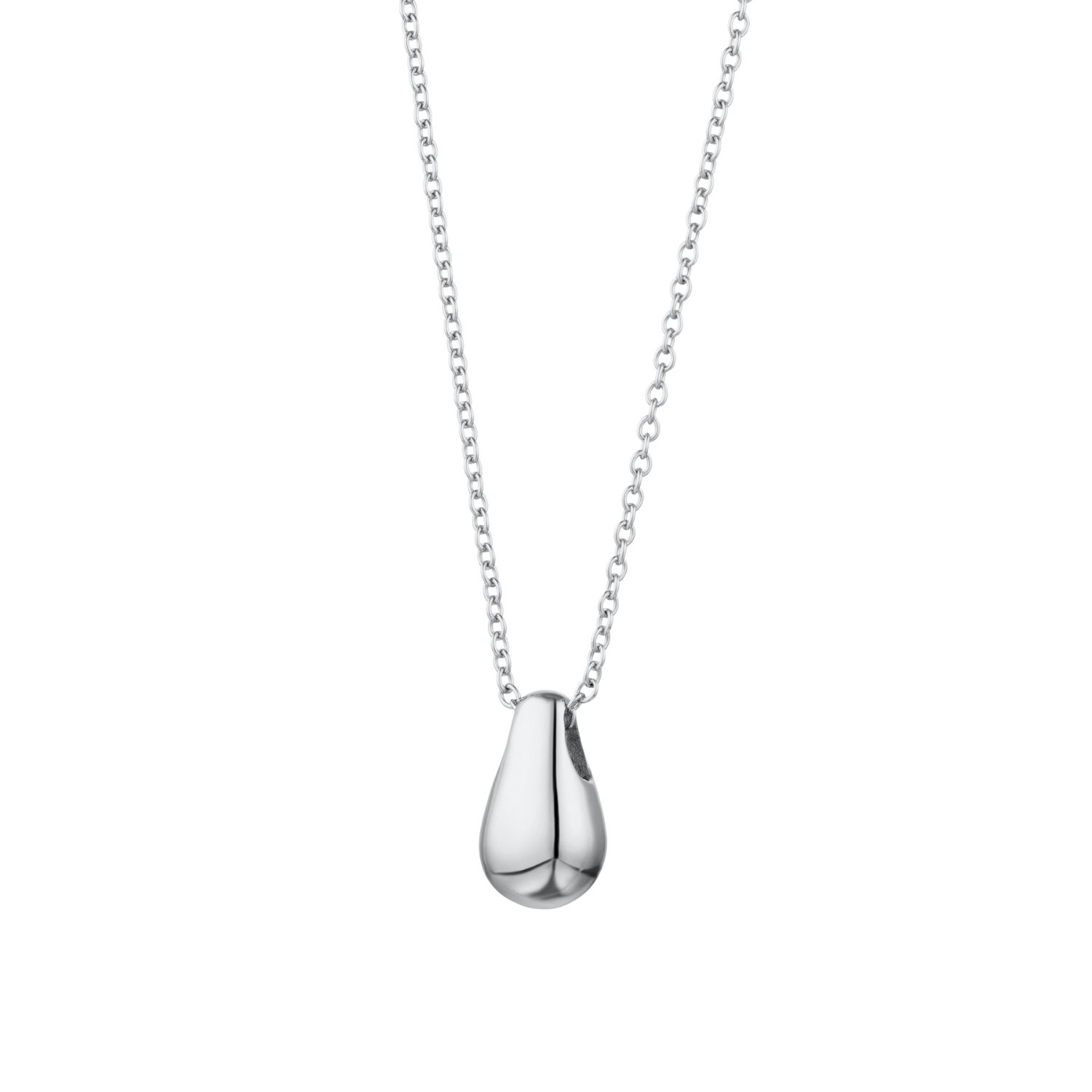 Silver Teardrop Necklace With Slider Clasp