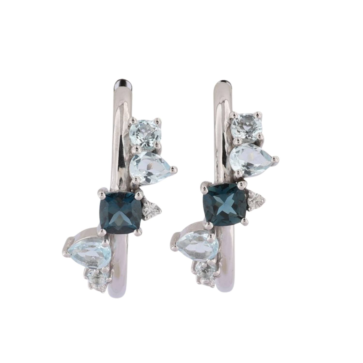 Silver Topaz Gemstone Zaria Earrings